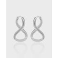925 Sterling Silver Simple Numerical Eight Shape Hoop Earrings Irregular Line Fashion Earrings Designer Earrings Women