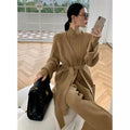 Wholesale Knit Sweater 3 Pieces Sets Loose Cardigan Pullover Long Sleeves Tops Autumn Winter Long Pants Women's Sweater