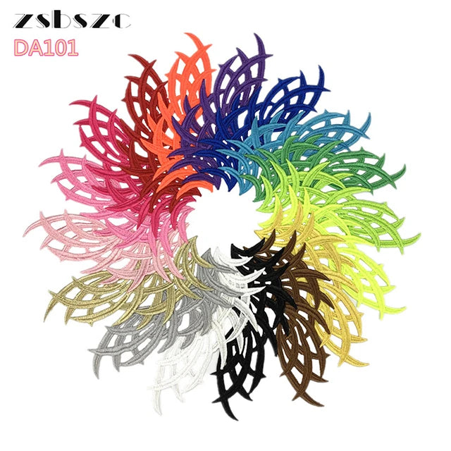 Wholesale Polyester Lace Patches with Leaf Embroidery Designs Sewing Trim Dress Applique