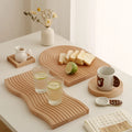 Decorative Japanese Wood Serving Board Charcuterie Boards Rectangle Thickened Grooved Eco-Friendly Durable Dishwasher Safe