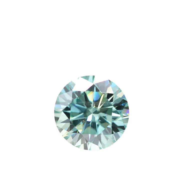 Tianyu Gems Pure Color Moissanite 1 Carat Gemstone Green Moissanite Round Cut Moissante Diamond for Ring