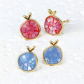 Wholesale S925 Sterling Silver Jewelry Gemstone Earring Pomegranate Shape Natural Shell Stud Earring Handmade Jewelry for Women