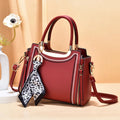 Pu Leather Crossbody Private Logo Zipper Stylish Big Custom Women Hand Bags With Scarfs