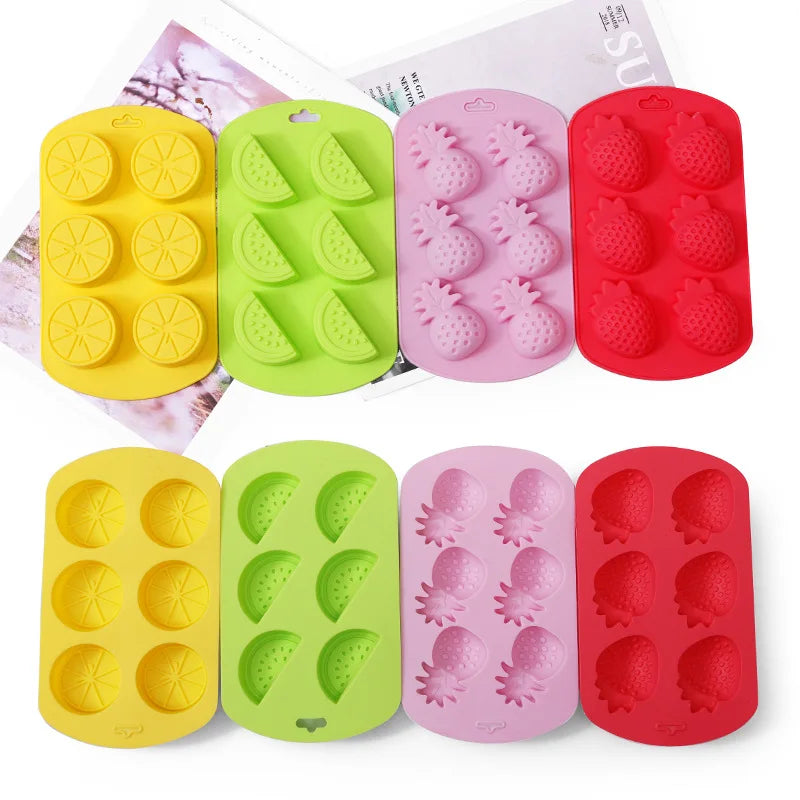 Customized Fruit Shape Ice Silicone Chocolate Molds Strawberry Lemon Pineapple Watermelon Mold