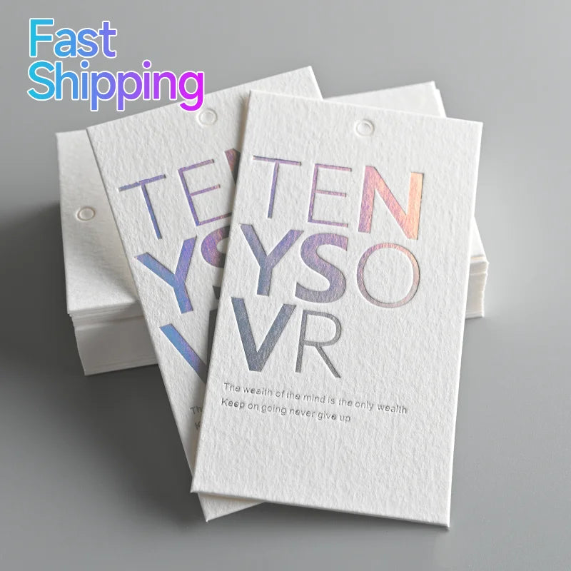 New Luxury Clothing Garment Label hang Tag Display Card Jewelry logo Tags Business Card With logo Custom