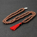 Hand Knotted Anchor Gemstone Necklace Natural Stone Chakra 108 Rudraksha Mala Beads