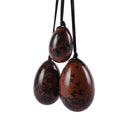 HZ Natural Mahogany Obsidian Egg Healing Stone Tightening Vaginal Muscle Carved Nephrite Jade Yoni Eggs Set Women Kegel Exercise
