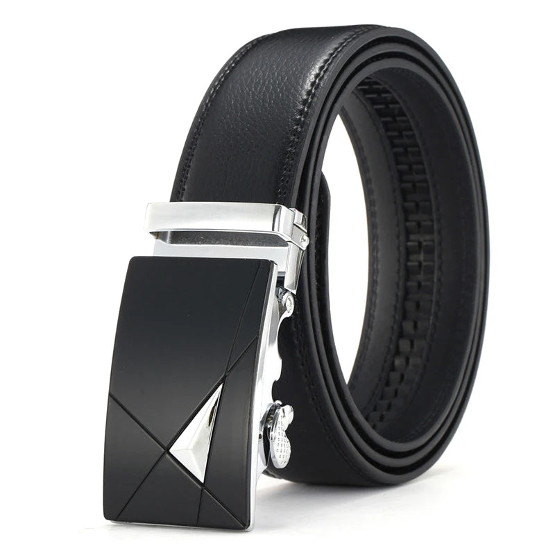 LQ Classic Belt Mens Automatic Buckle Genuine Leather Belts for Men Custom Logo OEM Factory
