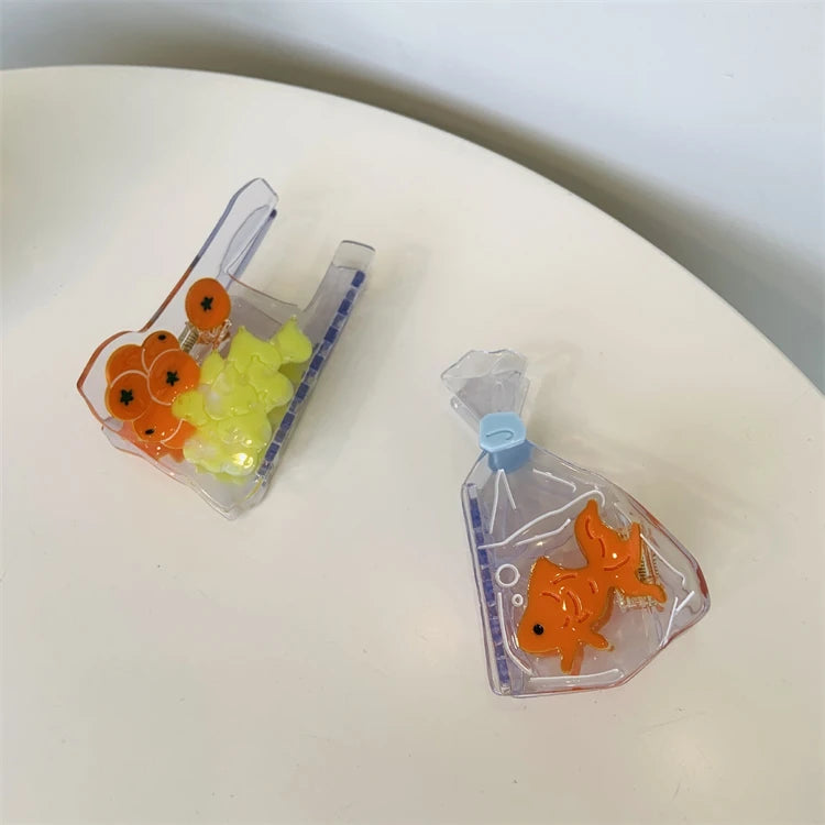 Custom Korean Style Plastic Bag Shape Acetate Hair Claw
