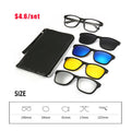 TR22XX Classic Assorted TR Square Frames Sports Magnetic Clip on Polarized Lens Sunglasses Set