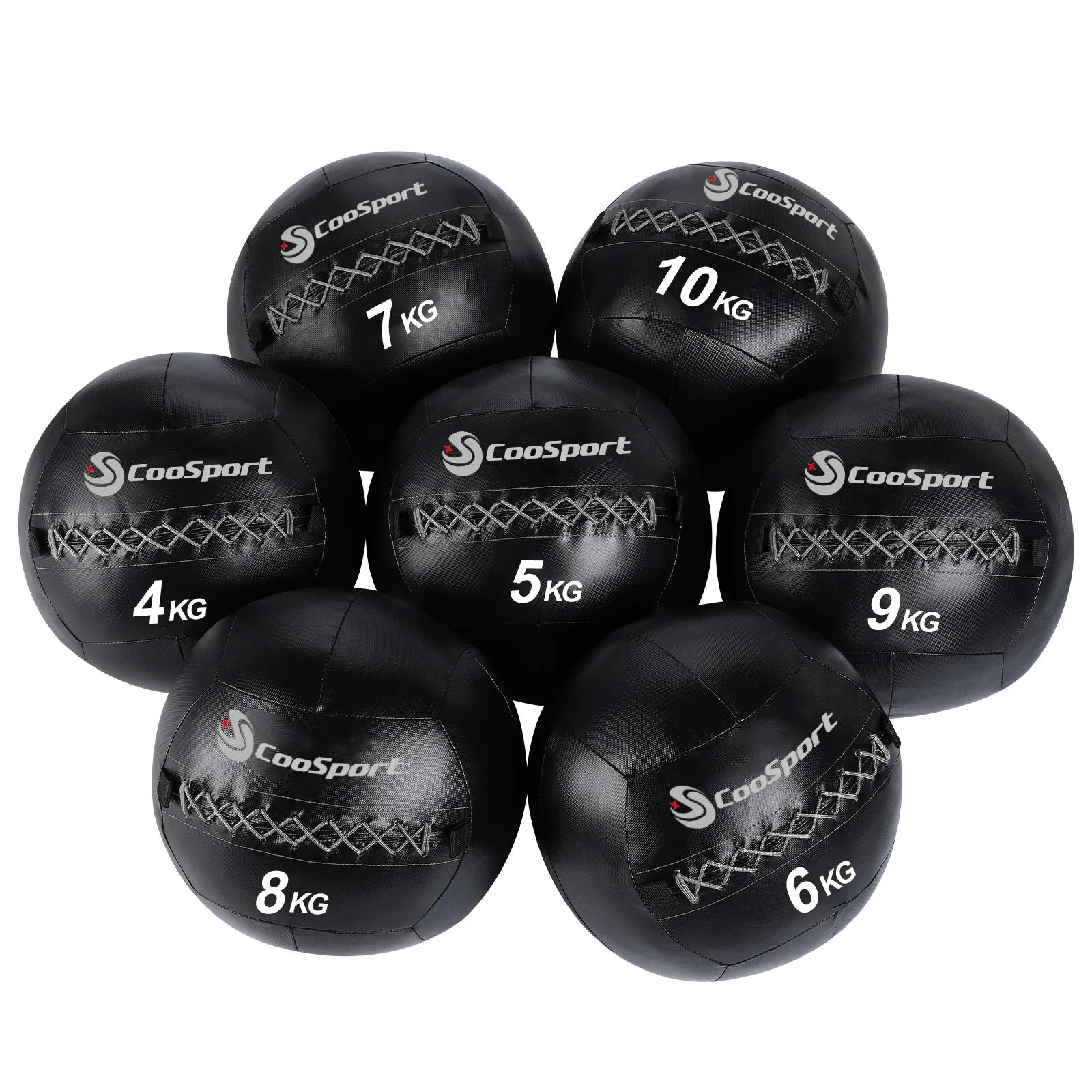 Fitness High Tear Proof PVC Pure Black Non Elastic Soft Eco-friendly 5kg Medicine Ball Wall Ball for Cross Training
