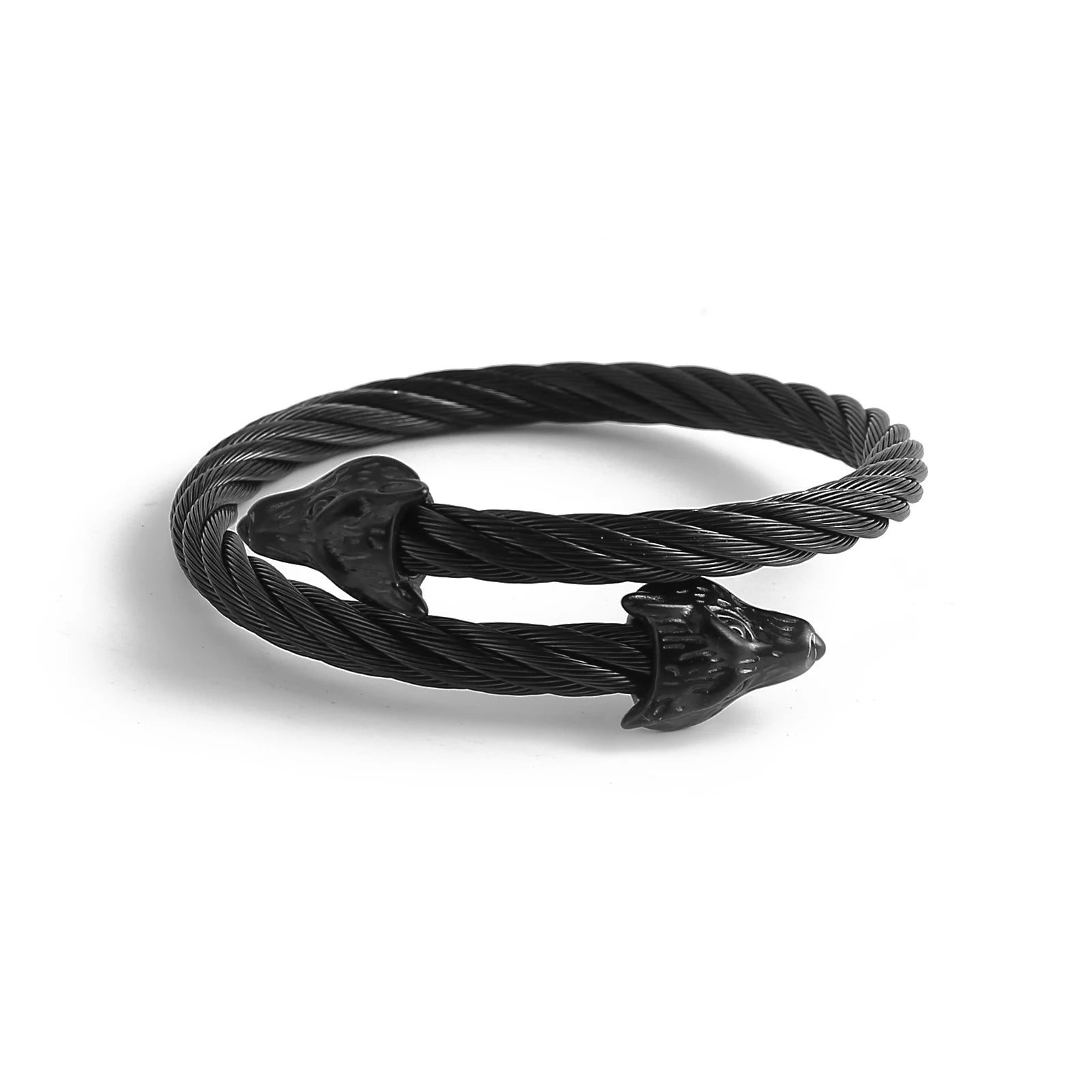 Viking Souvenir Stainless Steel Bangle Men's Armring Viking Bracelet Norse Wolf Bangle Viking Jewelry