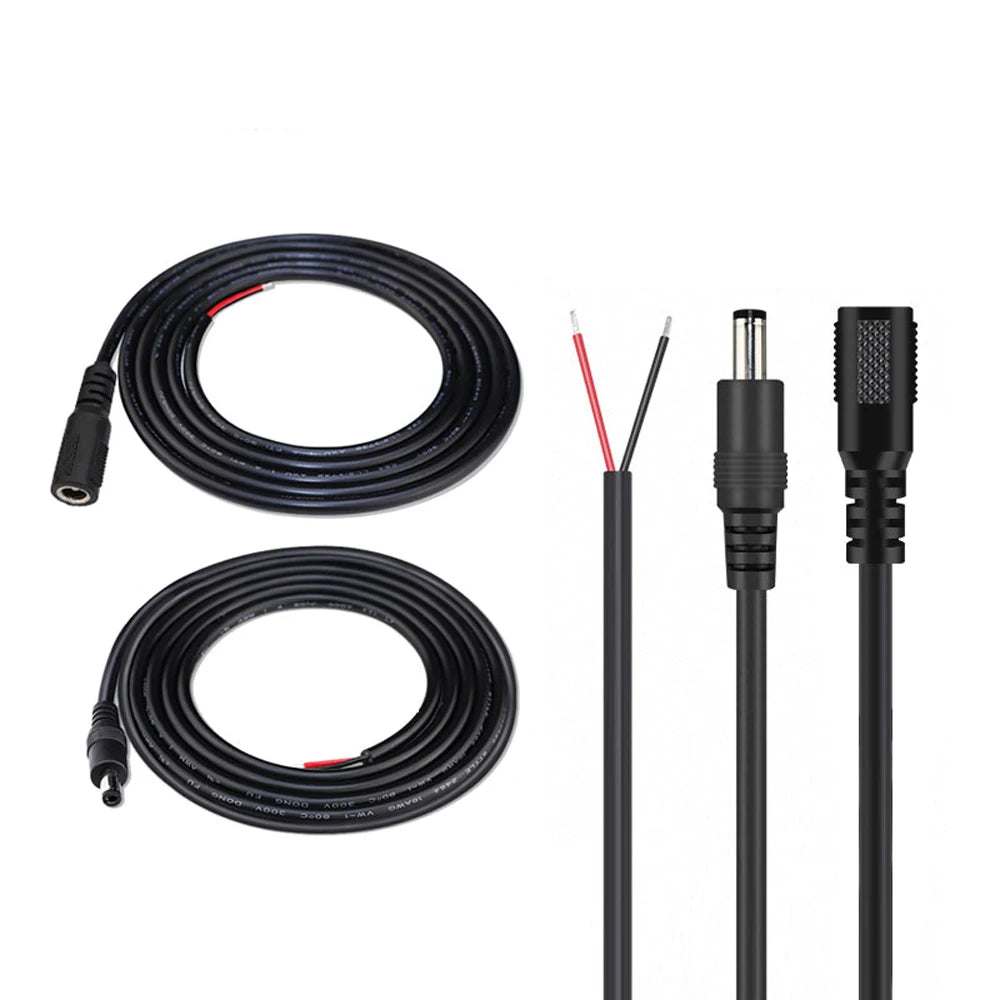 30cm 5.5*2.1 DC Power Cord Connector Jack Adapter Lead Cord 12V Cable Female Male External Plug Electrical Power Extension Cord