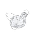 Chicken Egg Basket Holder Metal Wire Hen Shaped Kitchen Storage Rack with Handle Holds 15-20 Eggs