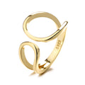 Minimalist Doule Color Exaggerate S925 Silver Geometric Line Twisted Knotted Ring