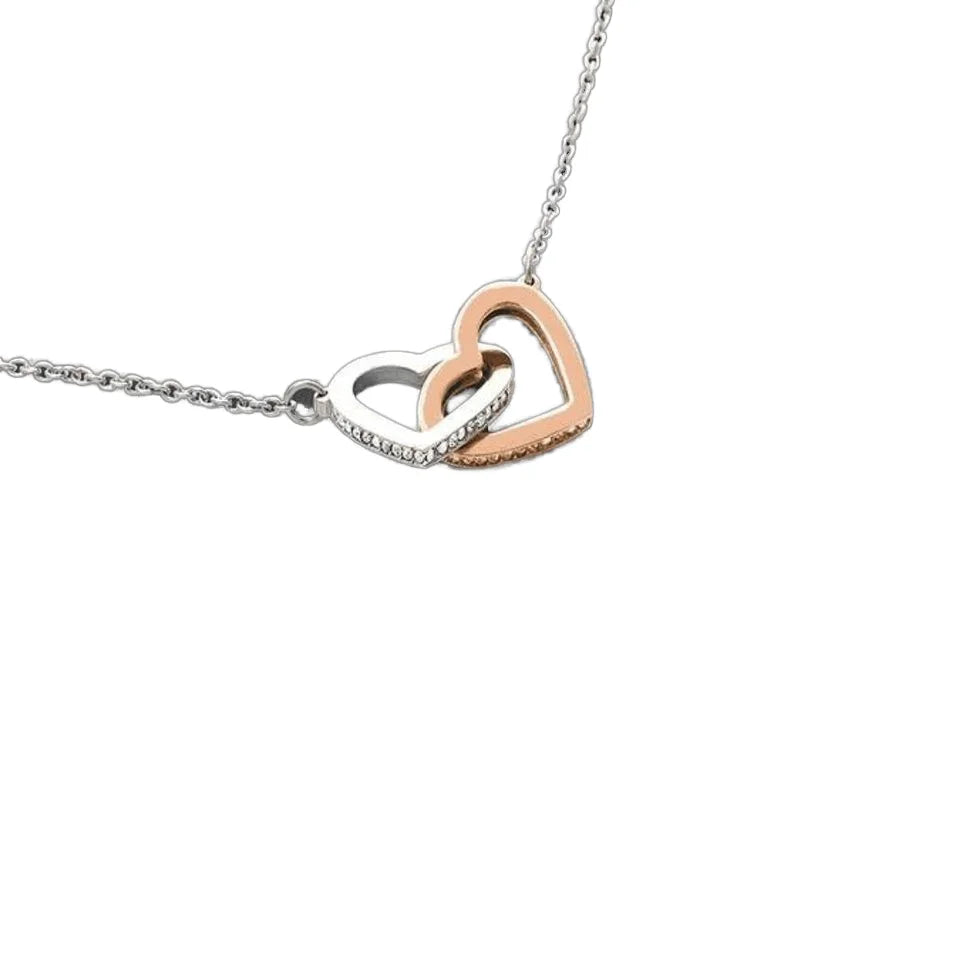 Double Heart Interlocking S925 Sterling Silver Necklace with Love Heart Diamond Pendant Mother's Day Gift featuring Pearl Chains