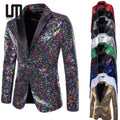 OEM Fashionable Wholesale Trends Men Suit Long Sleeve Casual Sequins Colorful Coat Blazer Jacket