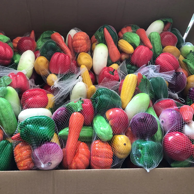 E-079 New Design Plastic Vegetable Garden Kitchen Decoration Festive Party Artificial Fruits Vegetables for Home Decor