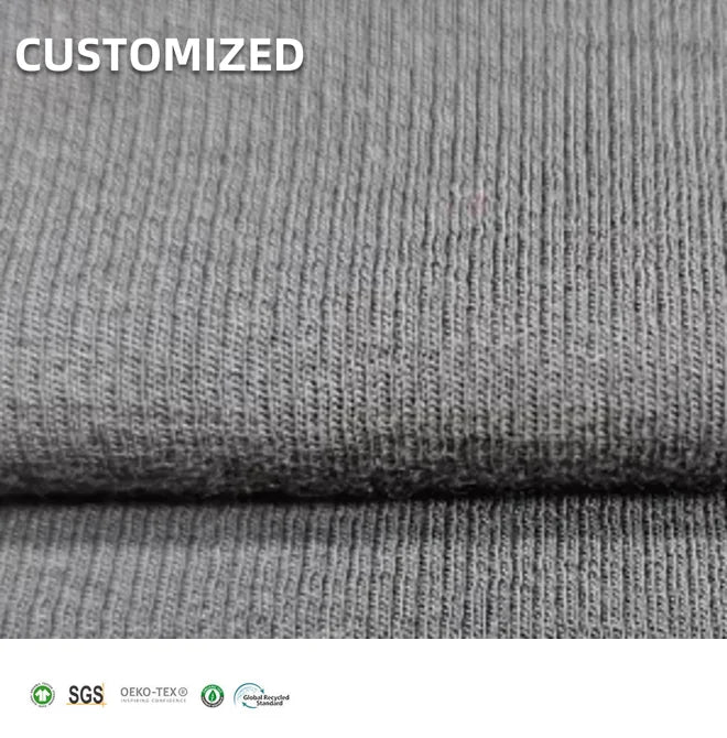 Sustainable Comfortable Knitted Stretch 93% Modal 7% Spandex 2*2 Rib Fabric for Boys & Girls Activewear Sweaters