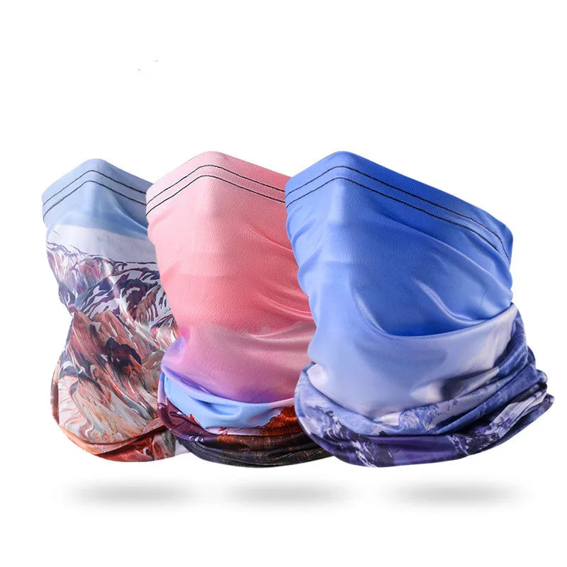 Customized Multifunctional Fishing Neck Gaiters Elastic Face Neck Gaiter Seamless Polyester Bandana Buffs With Logo Print