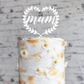 White Blk Color Mum Acrylic Cake Topper  Plastic Cake Topper Supplier