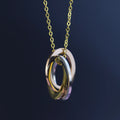 Silver Rose Gold Tricolor Ring Pendant Blank Personalized Customization Jewelry - Women Men Minimalist Stainless Steel Necklace