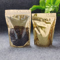 Stand up One Side Transparent clear Other Side Gold Aluminum Zip Lock Food Packaging Aluminum Foil Bag