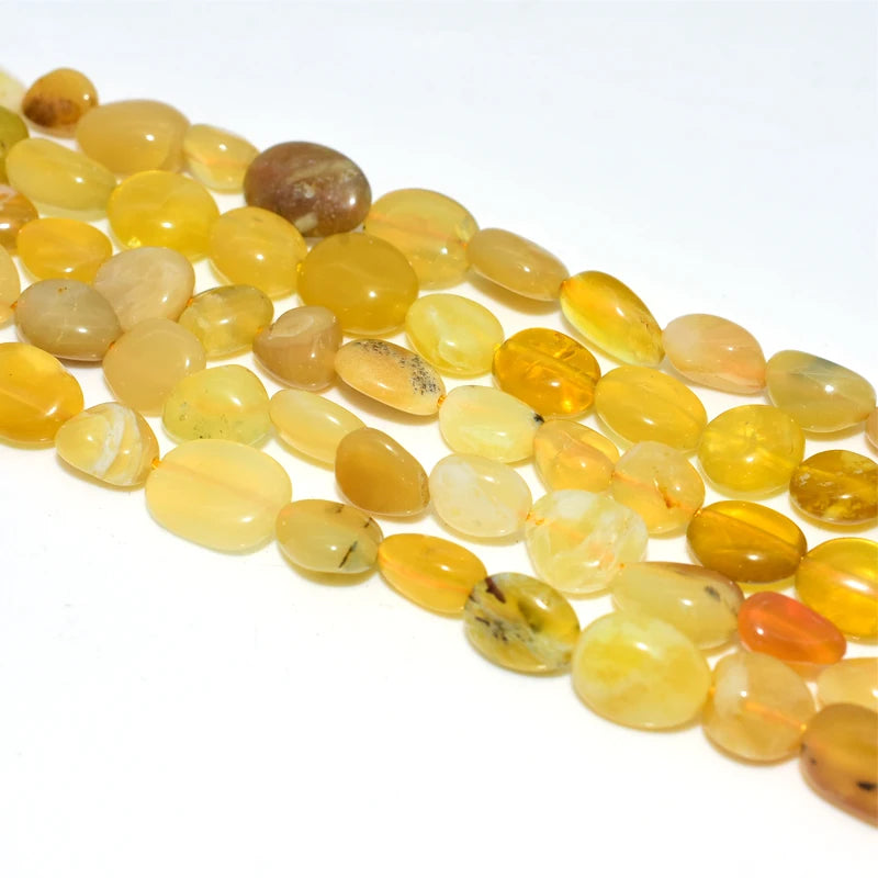 Wholesale DIY Jewelry Making Supplies 6*8/8*10mm Natural Yellow Opal Loose Gemstone Beads Stone Beads for Creative Designs