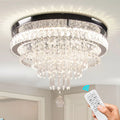 Modern K9 Crystal Chandelier Dimmable Nordic Ceiling Lighting for High Ceilings Remote Control for Living Room Bedroom