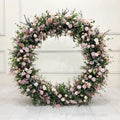 Decorative Flower  Very Full Natural pink Colors Circle Shaped Moongate Background Flower Arch for Wedding Stage