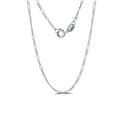 RINNTIN BSC27 Wholesale Chaine Au Cou Silver Chain Solid 925 Sterling Silver Figaro Chain Necklace for Women
