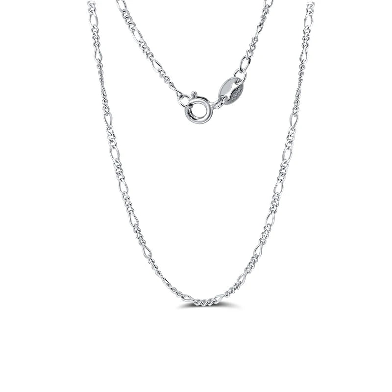 RINNTIN BSC27 Wholesale Chaine Au Cou Silver Chain Solid 925 Sterling Silver Figaro Chain Necklace for Women