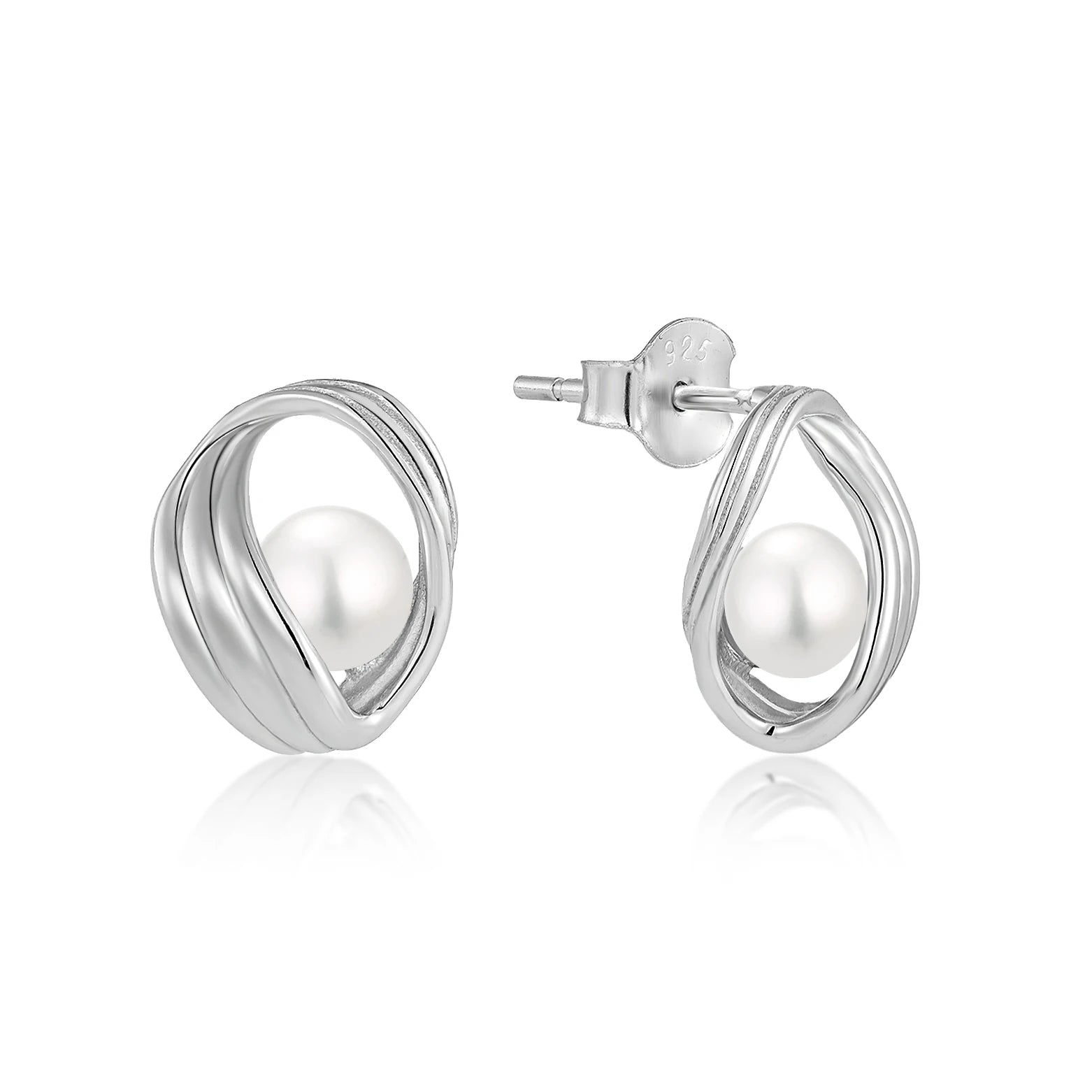 LULUFOCUS Fine S925 Pure Silver Ear Nail Style Light Luxury Temperament Inlaid With Pearls Personalized Silver Ear Decoration