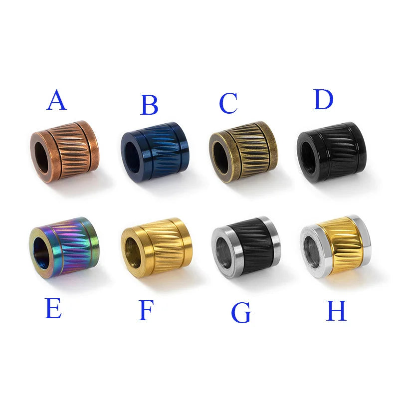 10mm Stainless Steel Tube Spacers Column Beads Metallic Two Tone Gold Colors for Bracelet Jewelry DIY Making