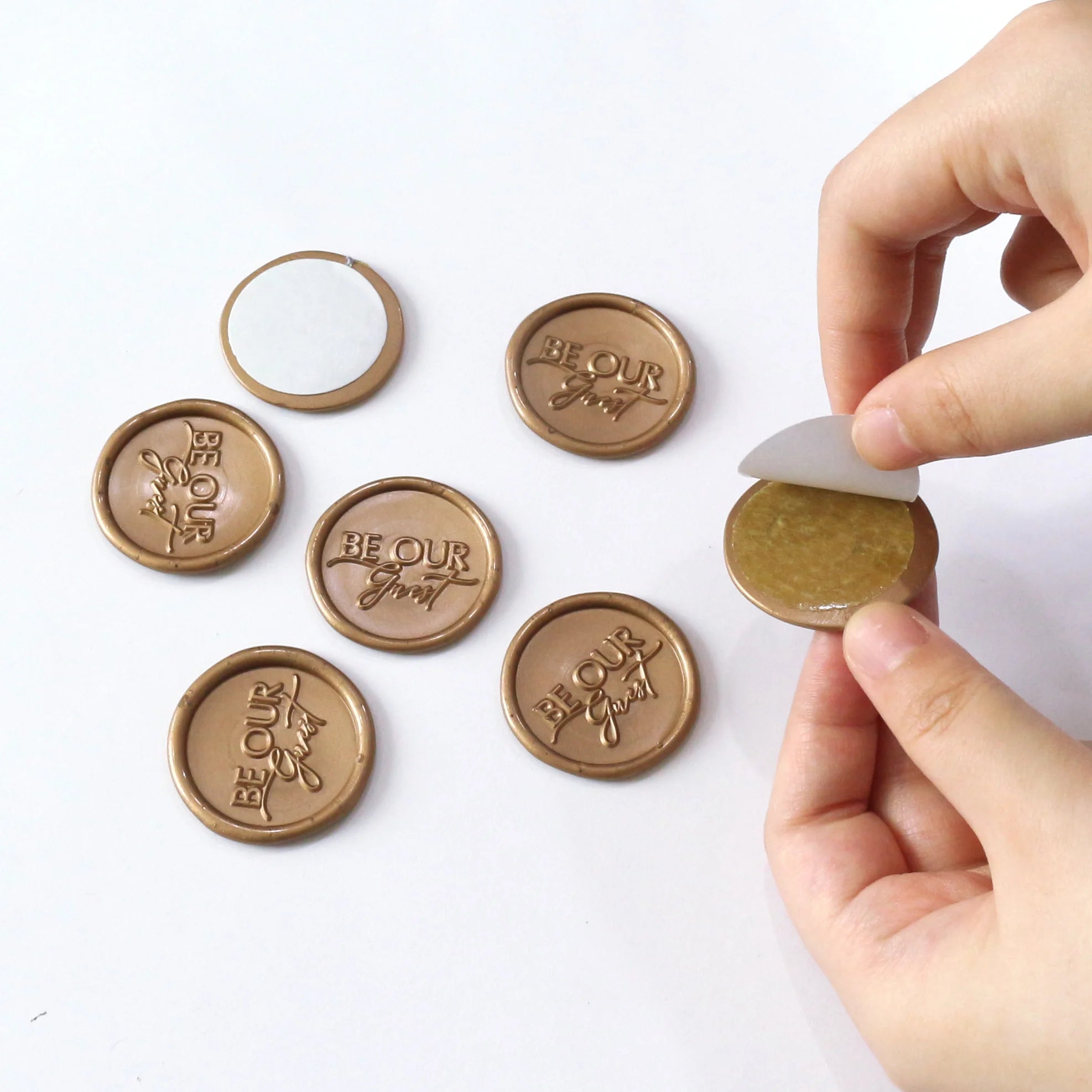 Be Our Guest Self Adhesive Seals with logo 40 Colors for Select Wax Seal Piece Made of Turpentine Paraffin Pigment