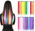 20inch Straight Colored Clip-in High Temperature Synthetic Extensions Lightweight Invisible Design for Rainbow Party Highlights
