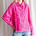 Lovedagear Wholesale Custom Leopard Western Clothing Cotton Cuffs Raw Jean Denim Jacket for Women