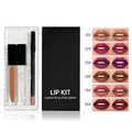 Low MOQ Private Label Vegan Waterproof 3 in 1 Set Liquid Matte Lipstick Lipgloss Lip Liner Pencil 6 Colors Stock Matte Lip Kit