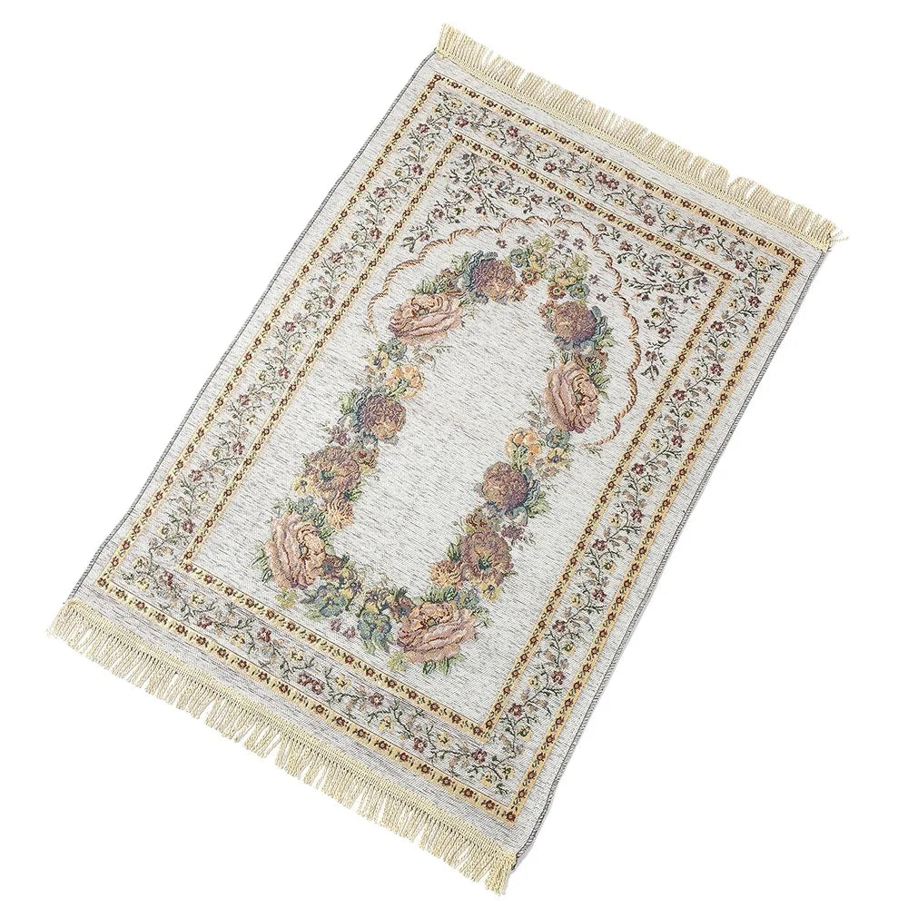 High Quality Printed Cotton Anti-slip Indoor Muslim Prayer Rug Mat Customized Size Lightweight Islamic Accessories