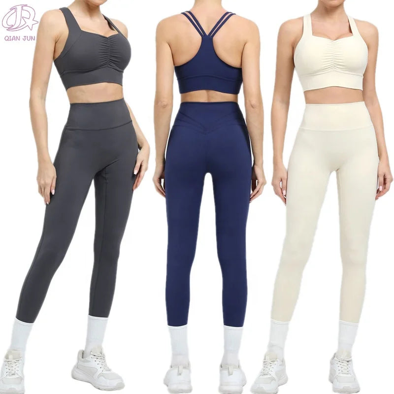 Wholesale Gym Sets for Women Solid Color Sportswear Quick Drying Workout Women's Clothing