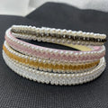 Vintage Customizable Color White Crystal Women's Bridal Hoop Shape Hairband 3 Lines Design High-quality Elegant Hair Accessory