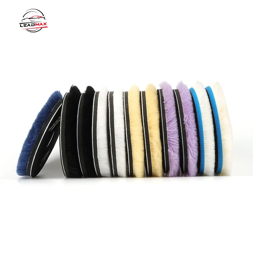 LEADMAX 5 Inch Soft Wool Buffing Pads High Hot Sale Car Polishing Wool Pad Customizable OEM for Body Care No Swirl Grinding