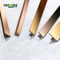 Industrial Style 304 Ceramic Tile Accessories Colorful Decorative Metal Stainless Steel Wall T Shape Trim for Tiles