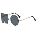 GWTNN Unique Letter Lens Sunglasses Women Men Gradient Shades Irregular Rimless Party Funny Round Sun Glasses