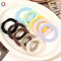 Qiyue Soft Plush Hair Tie With Bead Winter Fall Women Ponytail Holder Hair