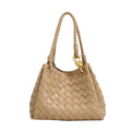 Fashionable Vintage Lady Style Tote Bag PU Woven Polyester Lining Zip Versatile Handbag for Summer Unique Styles for Women