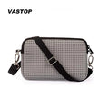 Mini Vintage Neoprene Clutch Crossbody Bag for Women Single Zipper Customized Logo Print 50pcs Perforated SBR Fabric for Daily