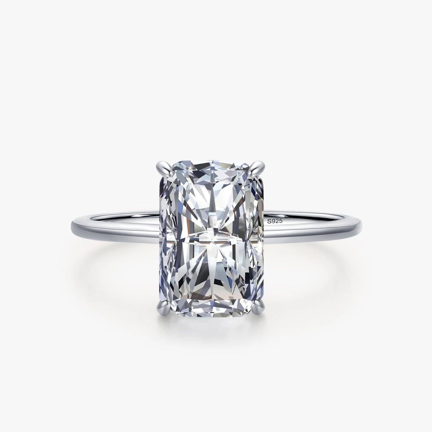 Ailmay Fashion 925 Sterling Silver Classic Cut CZ Rings for Women Fine Luxury Wedding Accessories Jewelry Gift