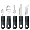 Hot Selling 5pcs Set Easy Grip Stainless Steel Dinnerware Adaptative Utensils for Adults Elders Kitchen Gadgets Made Metal