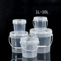 Airtight Sealed 1L-10L Round Custom Printed Candy Cookie Clear Plastic Bucket With Leak Proof Lid Handle